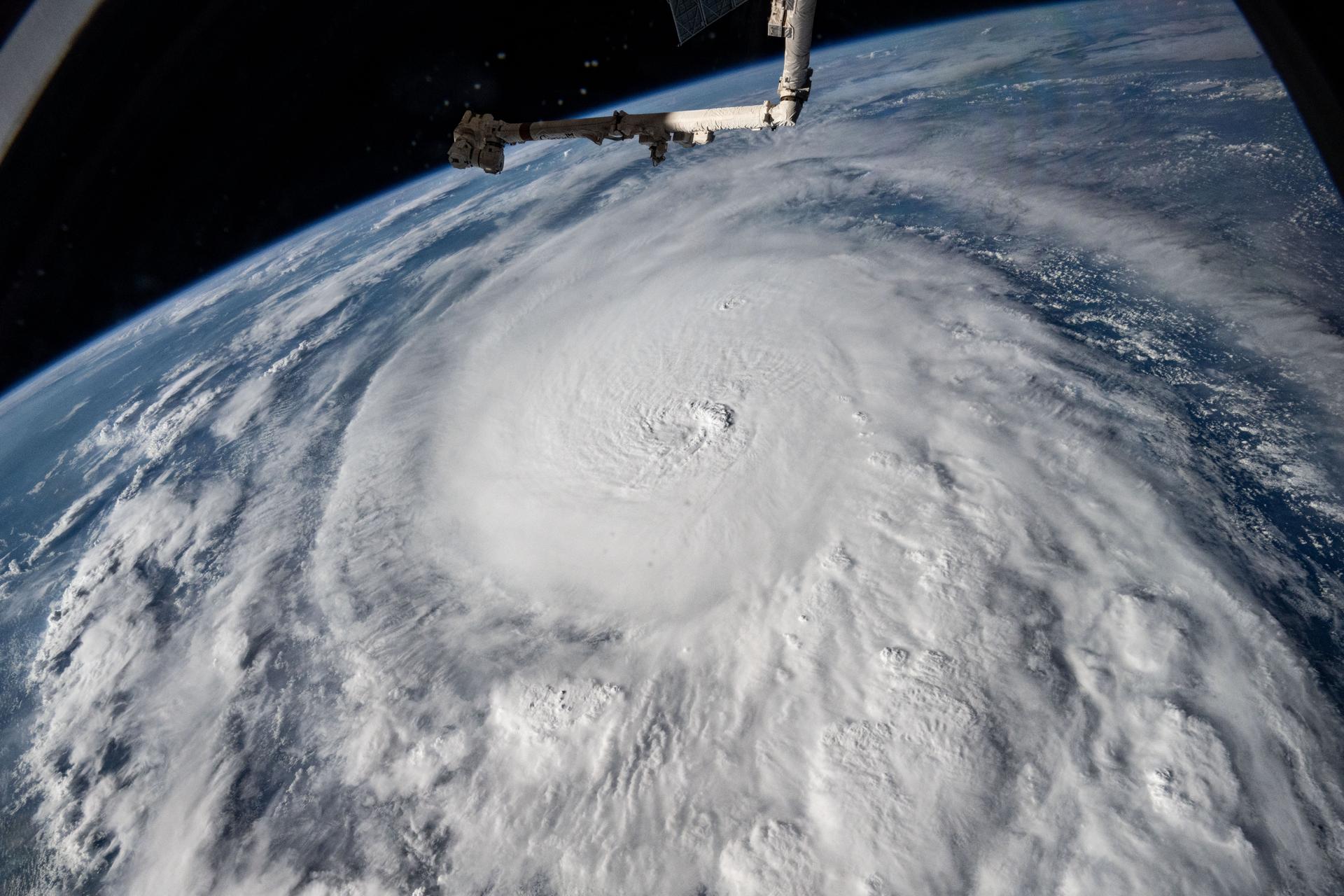 A view from above of the hurricane